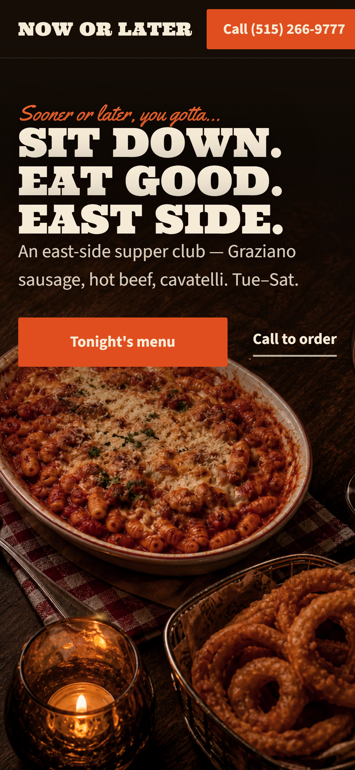 Now Or Later mobile site demo